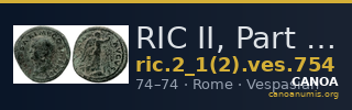RIC II, Part 1 (second edition) Vespasian 754 — CANOA