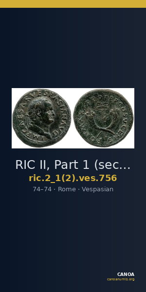 RIC II, Part 1 (second edition) Vespasian 756 — CANOA
