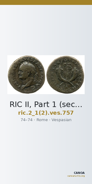 RIC II, Part 1 (second edition) Vespasian 757 — CANOA