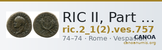 RIC II, Part 1 (second edition) Vespasian 757 — CANOA