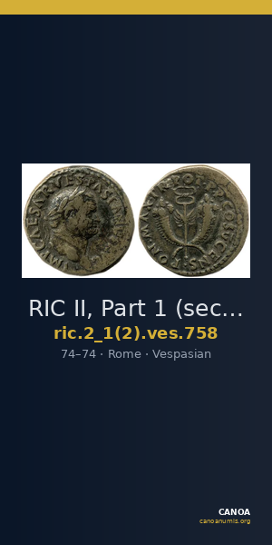 RIC II, Part 1 (second edition) Vespasian 758 — CANOA