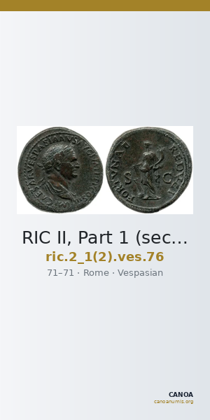 RIC II, Part 1 (second edition) Vespasian 76 — CANOA