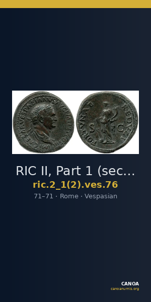 RIC II, Part 1 (second edition) Vespasian 76 — CANOA