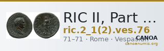 RIC II, Part 1 (second edition) Vespasian 76 — CANOA