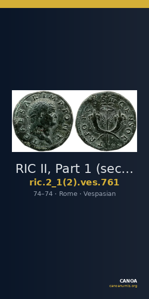 RIC II, Part 1 (second edition) Vespasian 761 — CANOA
