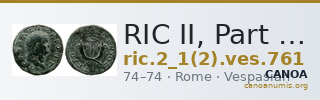 RIC II, Part 1 (second edition) Vespasian 761 — CANOA