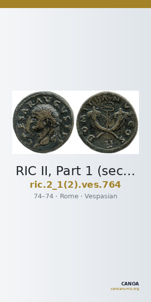RIC II, Part 1 (second edition) Vespasian 764 — CANOA