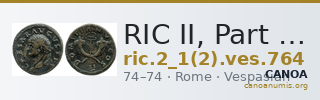 RIC II, Part 1 (second edition) Vespasian 764 — CANOA