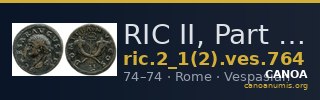 RIC II, Part 1 (second edition) Vespasian 764 — CANOA