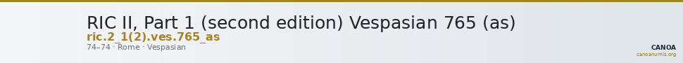 RIC II, Part 1 (second edition) Vespasian 765 (as) — CANOA