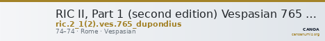 RIC II, Part 1 (second edition) Vespasian 765 (dupondius) — CANOA