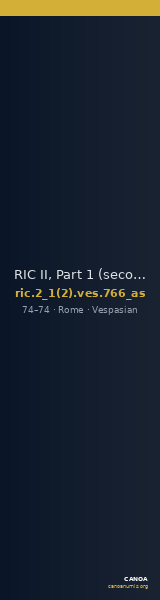 RIC II, Part 1 (second edition) Vespasian 766 (as) — CANOA