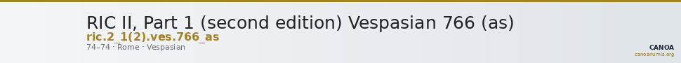 RIC II, Part 1 (second edition) Vespasian 766 (as) — CANOA