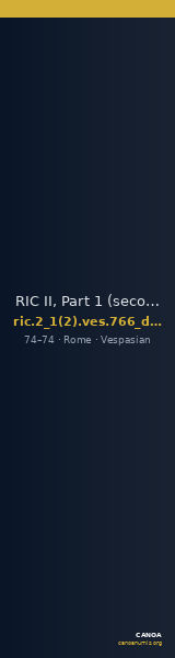 RIC II, Part 1 (second edition) Vespasian 766 (dupondius) — CANOA
