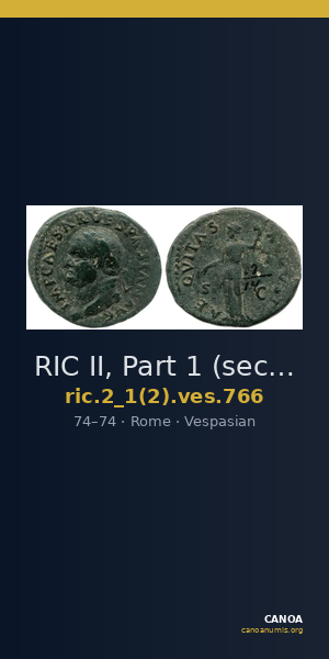 RIC II, Part 1 (second edition) Vespasian 766 — CANOA