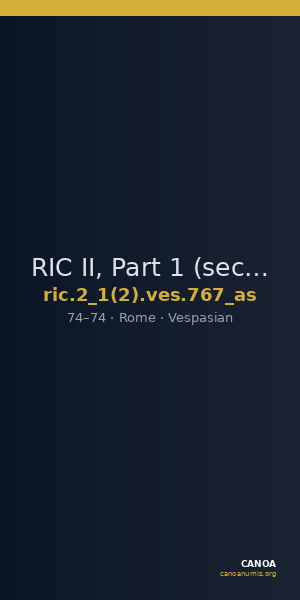 RIC II, Part 1 (second edition) Vespasian 767 (as) — CANOA