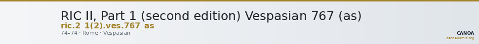 RIC II, Part 1 (second edition) Vespasian 767 (as) — CANOA