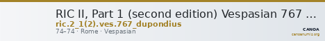 RIC II, Part 1 (second edition) Vespasian 767 (dupondius) — CANOA