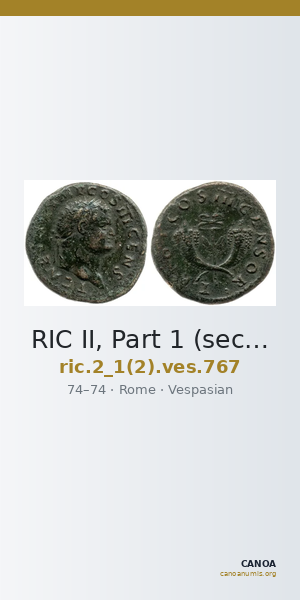 RIC II, Part 1 (second edition) Vespasian 767 — CANOA