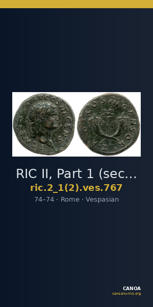 RIC II, Part 1 (second edition) Vespasian 767 — CANOA