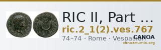 RIC II, Part 1 (second edition) Vespasian 767 — CANOA