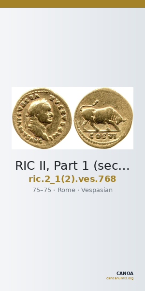 RIC II, Part 1 (second edition) Vespasian 768 — CANOA