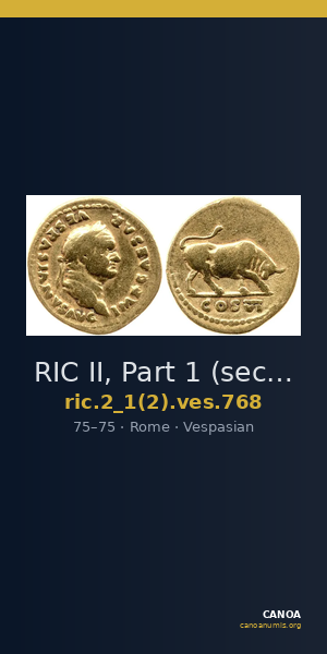 RIC II, Part 1 (second edition) Vespasian 768 — CANOA