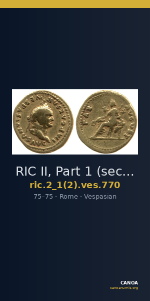 RIC II, Part 1 (second edition) Vespasian 770 — CANOA