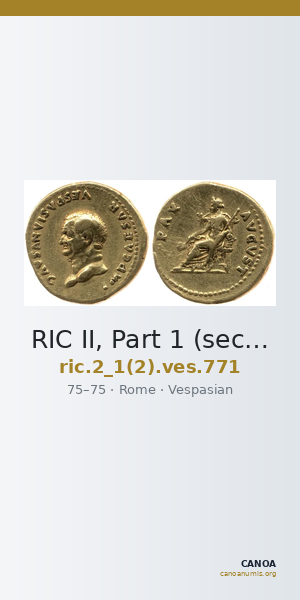 RIC II, Part 1 (second edition) Vespasian 771 — CANOA