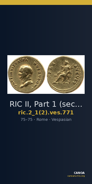 RIC II, Part 1 (second edition) Vespasian 771 — CANOA