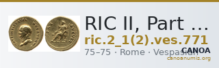 RIC II, Part 1 (second edition) Vespasian 771 — CANOA