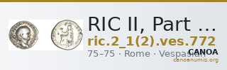 RIC II, Part 1 (second edition) Vespasian 772 — CANOA