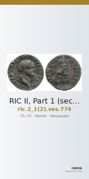 RIC II, Part 1 (second edition) Vespasian 774 — CANOA