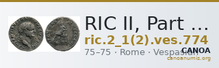 RIC II, Part 1 (second edition) Vespasian 774 — CANOA