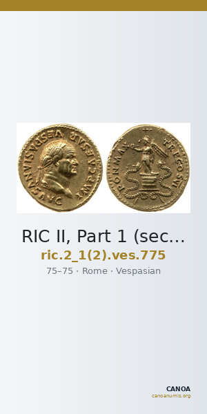 RIC II, Part 1 (second edition) Vespasian 775 — CANOA