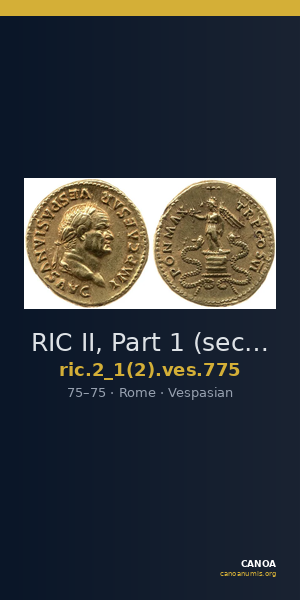 RIC II, Part 1 (second edition) Vespasian 775 — CANOA