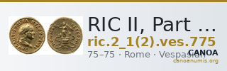RIC II, Part 1 (second edition) Vespasian 775 — CANOA