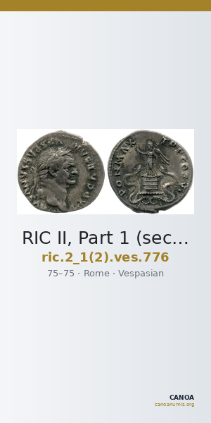 RIC II, Part 1 (second edition) Vespasian 776 — CANOA