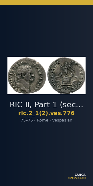 RIC II, Part 1 (second edition) Vespasian 776 — CANOA