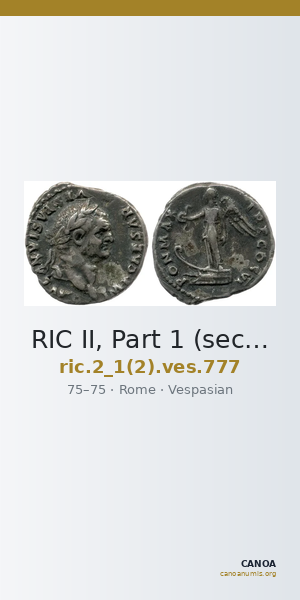 RIC II, Part 1 (second edition) Vespasian 777 — CANOA