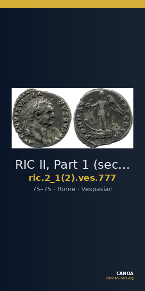 RIC II, Part 1 (second edition) Vespasian 777 — CANOA