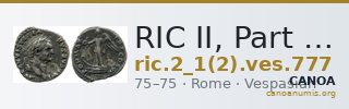 RIC II, Part 1 (second edition) Vespasian 777 — CANOA
