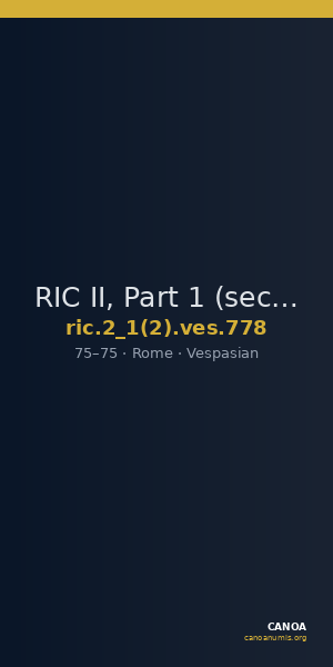 RIC II, Part 1 (second edition) Vespasian 778 — CANOA