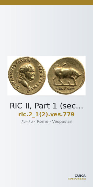 RIC II, Part 1 (second edition) Vespasian 779 — CANOA