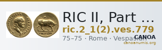 RIC II, Part 1 (second edition) Vespasian 779 — CANOA