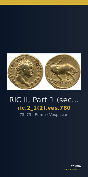 RIC II, Part 1 (second edition) Vespasian 780 — CANOA