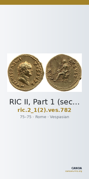 RIC II, Part 1 (second edition) Vespasian 782 — CANOA