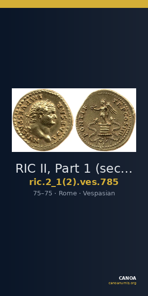 RIC II, Part 1 (second edition) Vespasian 785 — CANOA