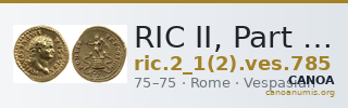 RIC II, Part 1 (second edition) Vespasian 785 — CANOA