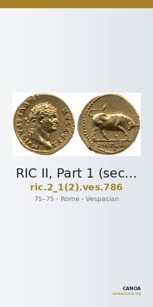 RIC II, Part 1 (second edition) Vespasian 786 — CANOA
